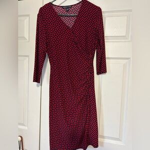 Red and navy patterned fancy dress